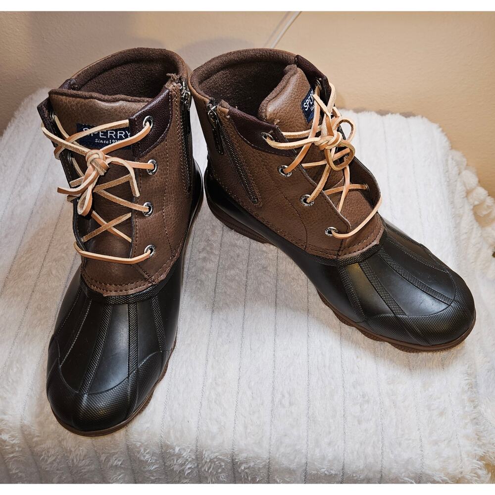 Sperry Top-Sider Syren Gulf Waterproof Duck Boot in Brown/Black STS80524 Women 6